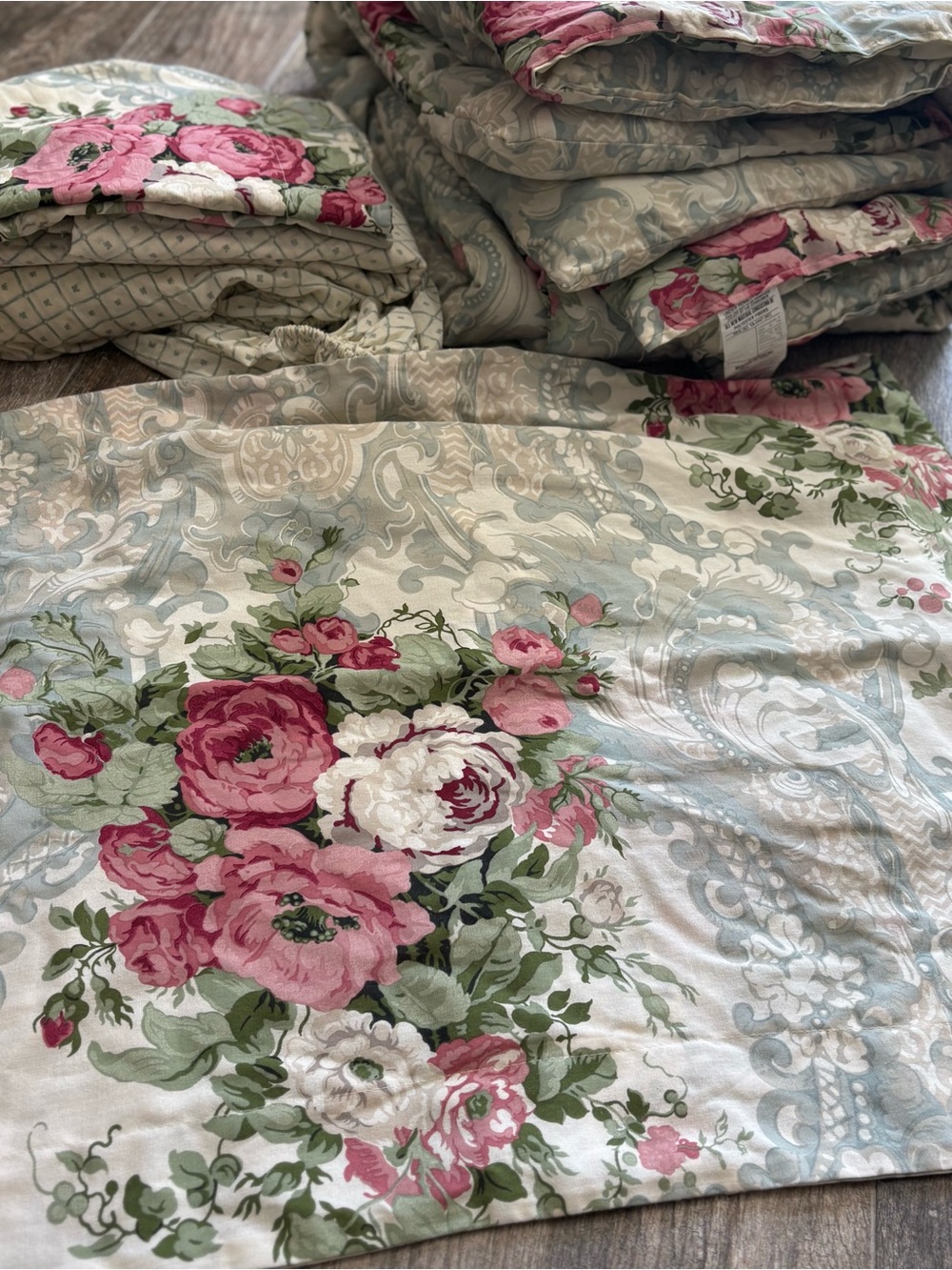 Vtg WestPoint Stevens Rose Trellis Full/Double Comforter & Sheet Set 7 Pc Floral - Picture 8 of 11